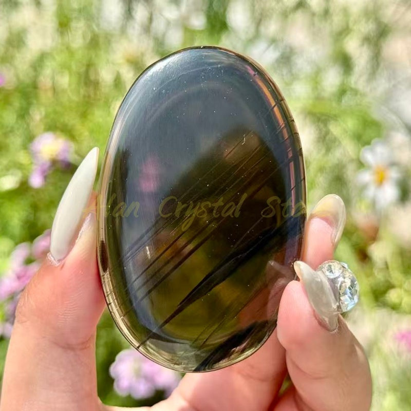 Ice Obsidian Palm Stone