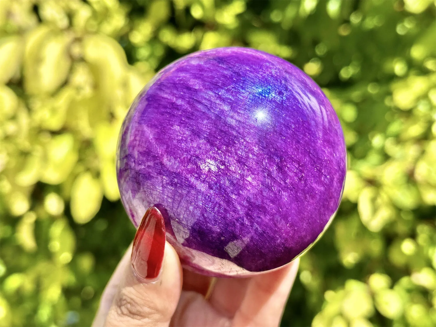 Natural Purple Moon Stone Sphere,High quality Crystal quartz Ball.