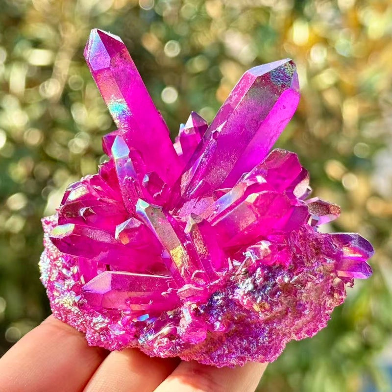 Electroplate Crystal Quartz Cluster.1PC