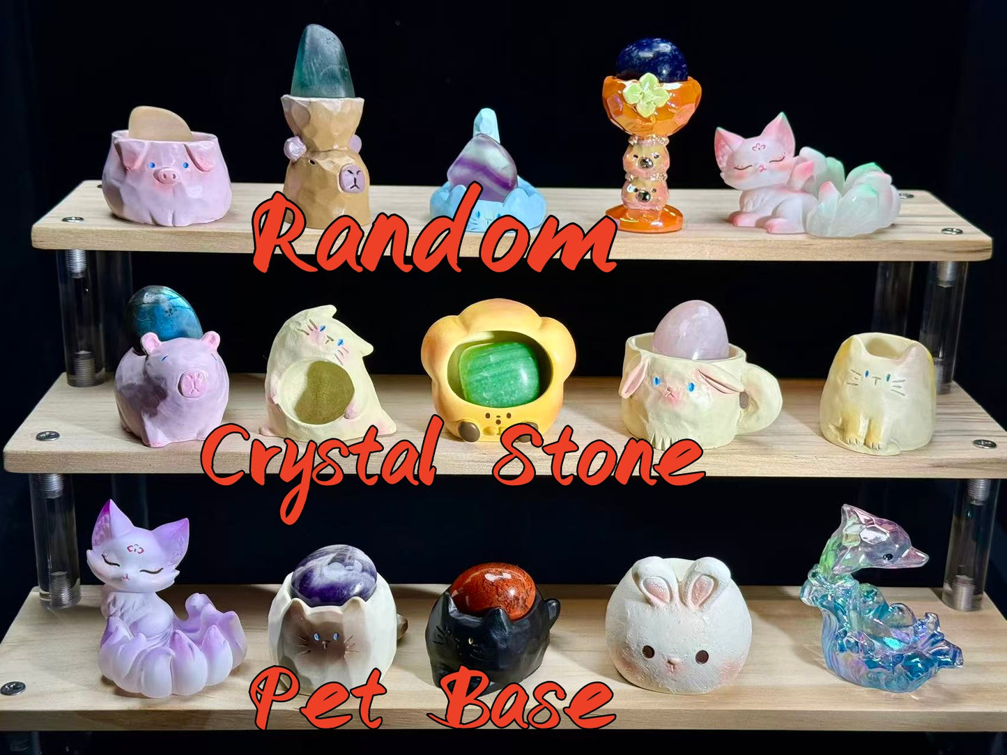 Natural Crystal Stone mystery box,Cute Pet Base,Raw Stone
