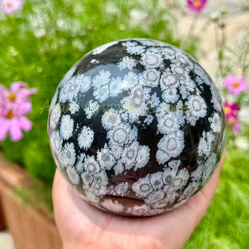 Snowflake Obsidian Sphere