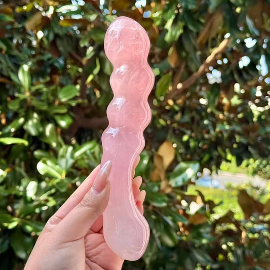 Natural Rose Quartz Massage stick.