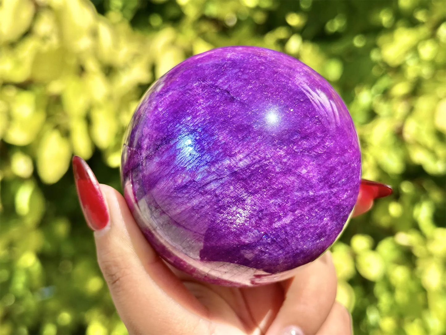 Natural Purple Moon Stone Sphere,High quality Crystal quartz Ball.