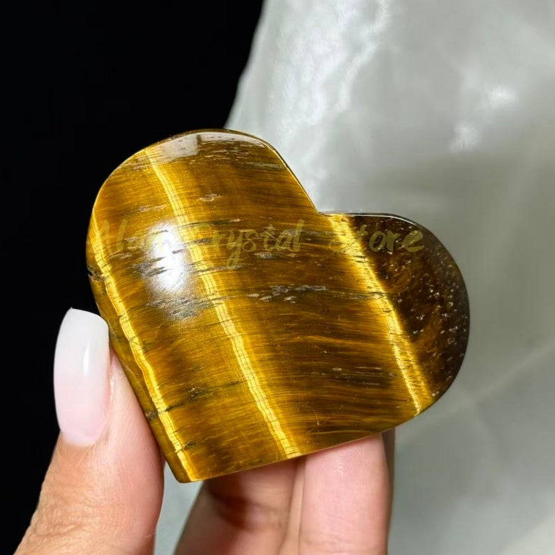 Tiger Eye Stone Heart