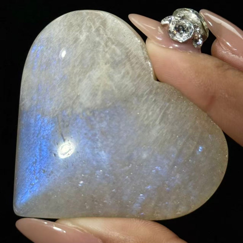 Natural MoonStone Heart.