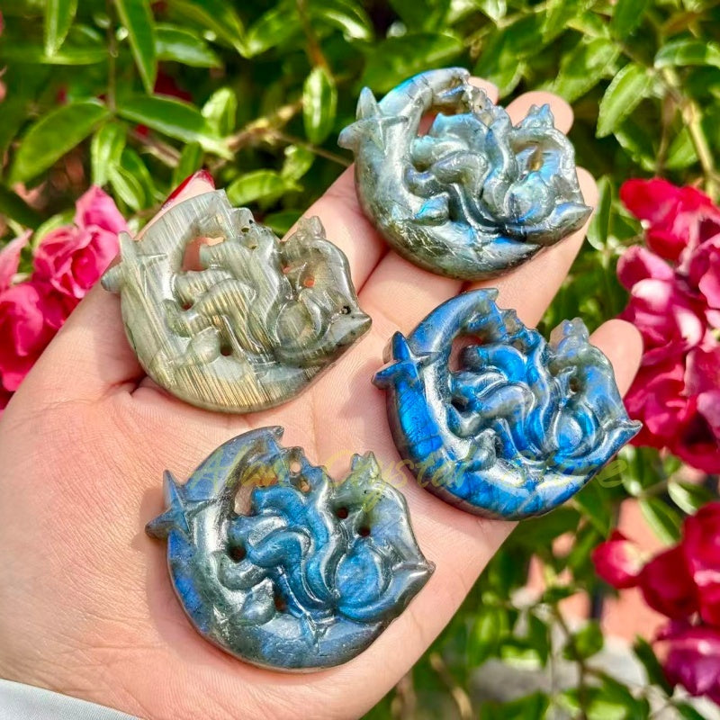 Labradorite Fox Carving