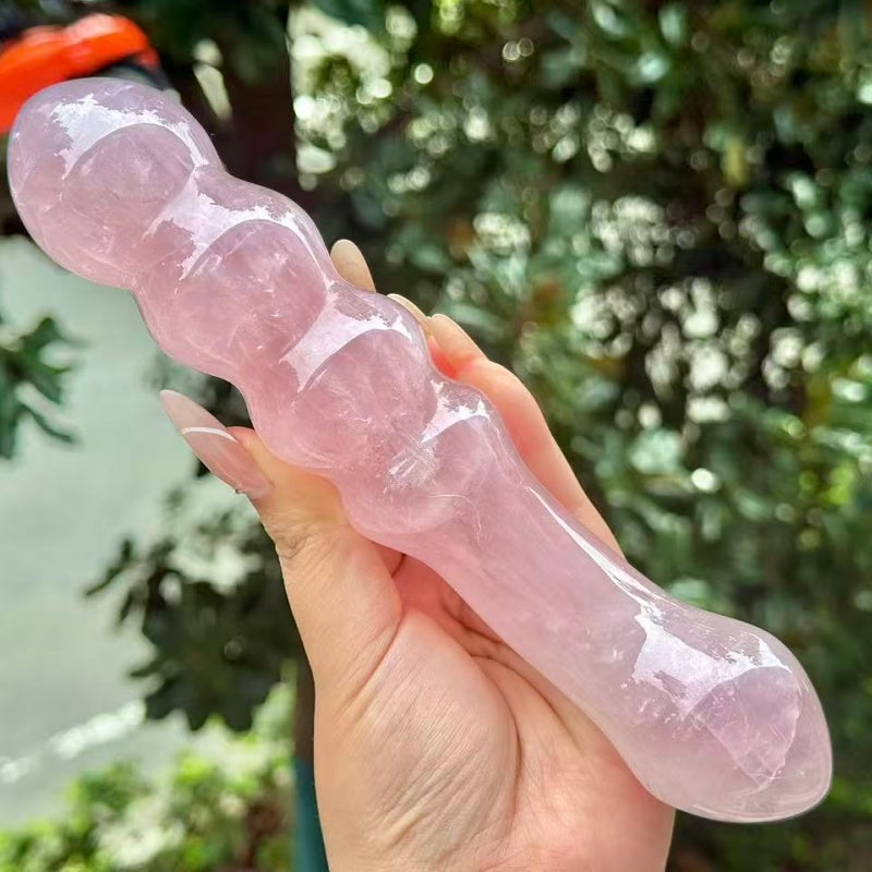 Natural Rose Quartz Massage stick.